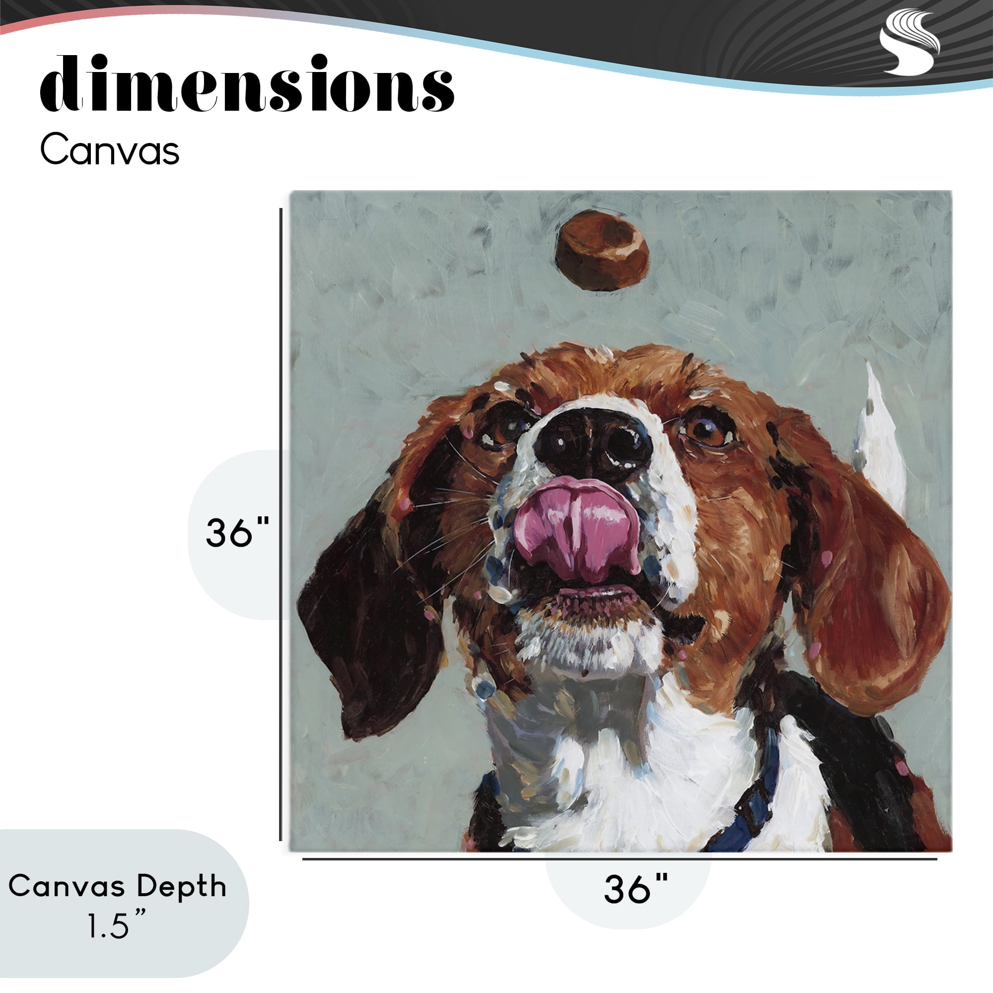 Stupell Industries Beagle Treat Excitement Canvas Wall Art, design by Studio Bautista