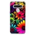 thumbnail image 1 of MUNDAZE LG Stylo 6 Shockproof Clear Hybrid Protective Phone Case Neon Rainbow Glow Colorful Abstract Flowers Floral Cover, 1 of 6