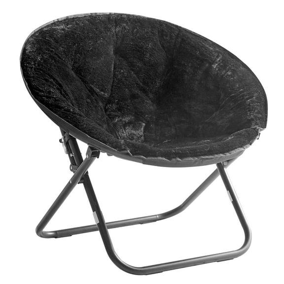 Mainstays Faux Fur Saucer™ Chair, Black   Black Frame