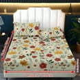 thumbnail image 2 of ZIATUBLES 3 Pcs Twin Size Sheet Set, Flower Leaf Printed Soft Comfort Bedding Sets with 1 Fitted Sheet and 2 Pillowcases, Cooling Cozy All-Season Bed Sheets, 2 of 5