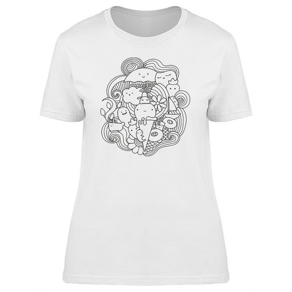 Summer Doodle Graphic T-Shirt Women -Image by Shutterstock, Female x-Large