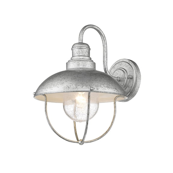590M-GV-Z-Lite-Ansel - 1 Light Outdoor Wall Sconce In Traditional Style-14 Inches Tall and 10.75 Inches Wide Galvanized  Black Finish with Black Shade