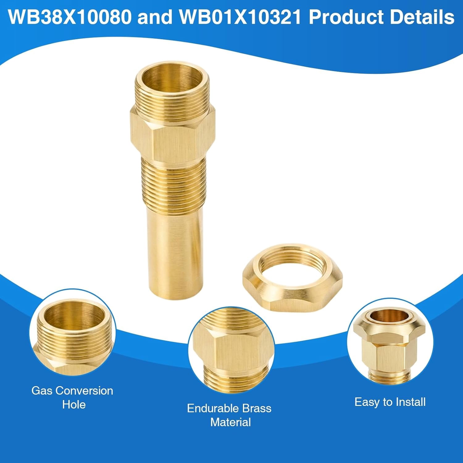 WB38X10080 Nut With Chamfer for GE Range to Replace WB22X10010 WB28X10044 WB28X10045