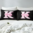 thumbnail image 4 of Erosebridal Monogrammed K Sheet Set Twin, Initial Letter Bedding Sets Twin Size, Pink Bow Reversible Twin Sheet Sets, Super Cozy Bedroom Decor, 3-Piece, 4 of 7
