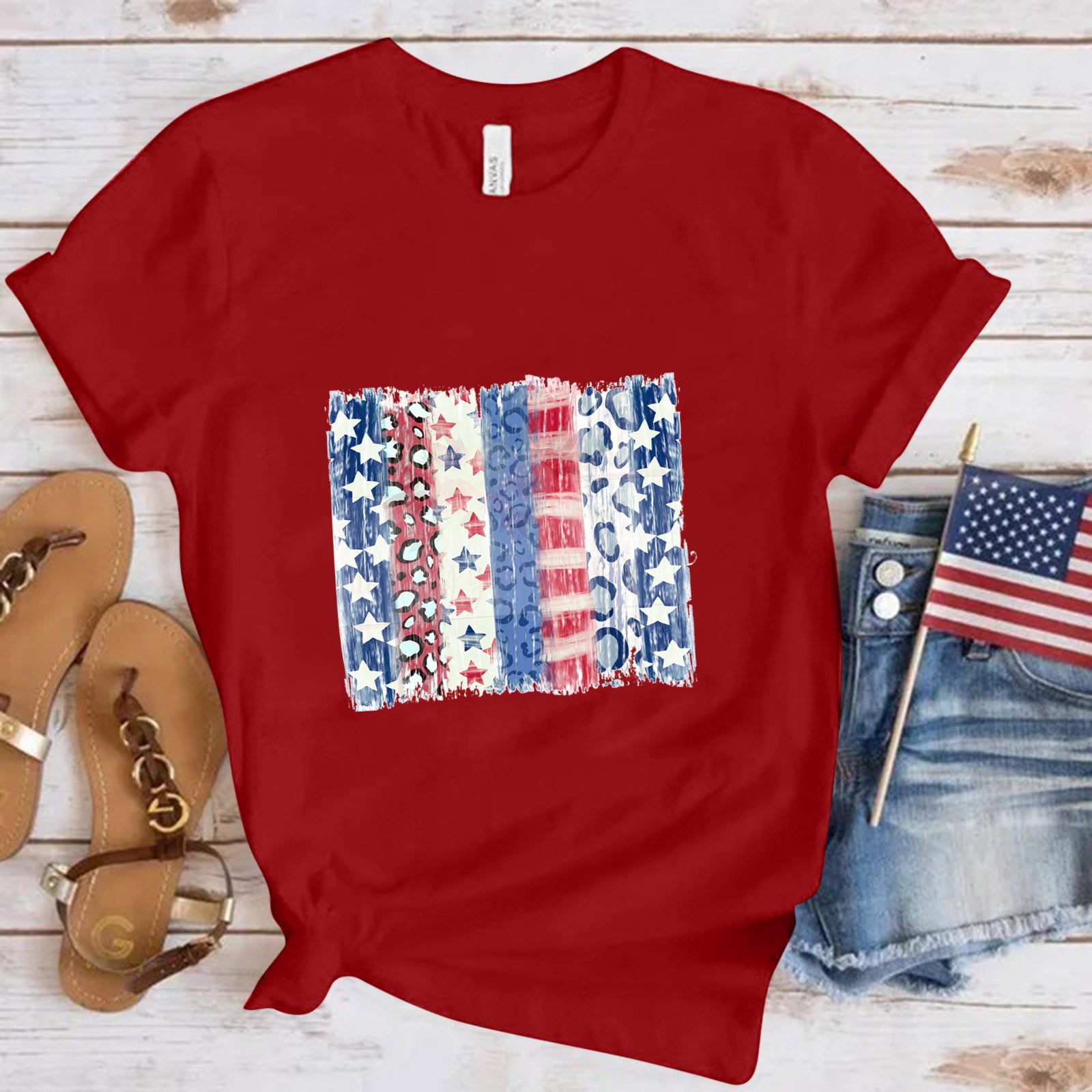 eczipvz Womens Tops American Flag Shirt Women Faith Family Freedom ...