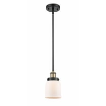 916-1S-BAB-G51-Innovations Lighting-Bell - 1 Light Stem Hung Mini Pendant In Industrial Style-10 Inches Tall and 5 Inches Wide-Black Antique Brass