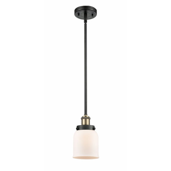 916-1S-BAB-G51-Innovations Lighting-Bell - 1 Light Stem Hung Mini Pendant In Industrial Style-10 Inches Tall and 5 Inches Wide-Black Antique Brass