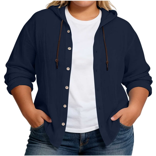 Camiseta con Capucha de Vendaje de Color Sólido con Botones, Suéter de Manga Larga Suave para el Uso Diario de la Primavera