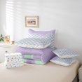 thumbnail image 6 of Manfei Contemporary Grid 7-Piece Twin Bedding,Checkered Art Bedding Comforter Set,Purple,Polkadot Reversible, 6 of 7