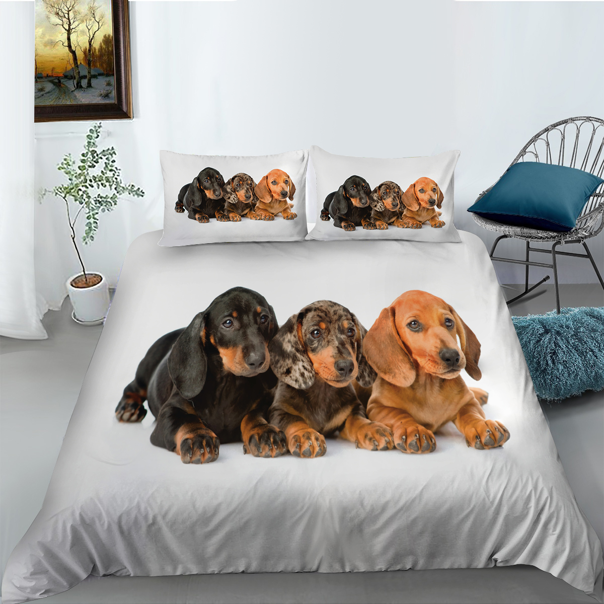 Cats Duvet Cover Set Dogs Home Bedclothes Pets Bedding Covers Soft