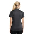 thumbnail image 2 of Sport Tek Adult Female Women Heather Short Sleeves Polo Grph He/Black Small, 2 of 4