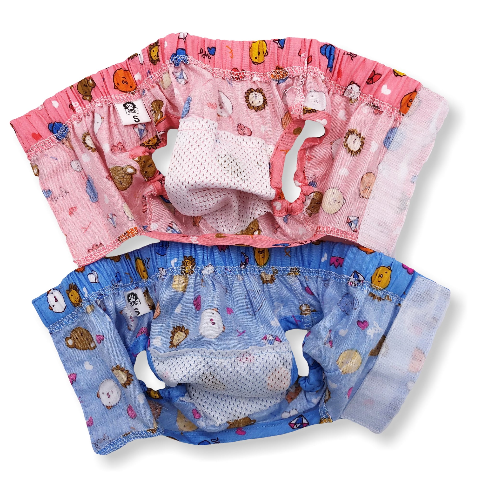 PACK of 4 Female Dog Diapers COTTON Sanitary Pants Panties and Skirts For SMALL Pet Cat