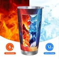 thumbnail image 5 of Fotbe Wolf Pattern 20 oz Tumbler Stainless Steel Vacuum Insulated Coffee Ice Cup Double Wall Travel Flask Leak-proof Coffee Cup-Without Straw, 5 of 8