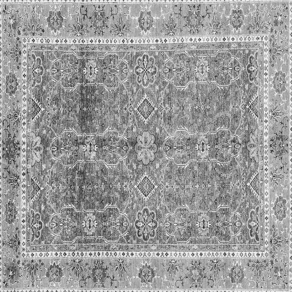 Ahgly Company Indoor Square Oriental Gray Traditional Area Rugs, 7' Square