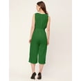 thumbnail image 4 of Moomaya Elegant Solid Georgette Sleeveless 3/4 Jumpsuit - Regular Fit Romper, 4 of 9
