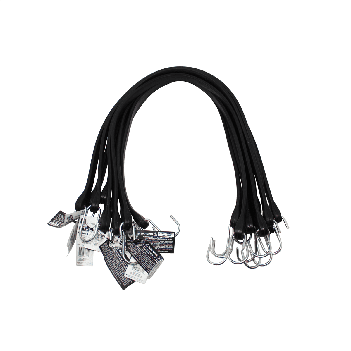 K-Tool 73851 10-pk of 3/8" x 31" EPDM Rubber Strap Bungee Cords