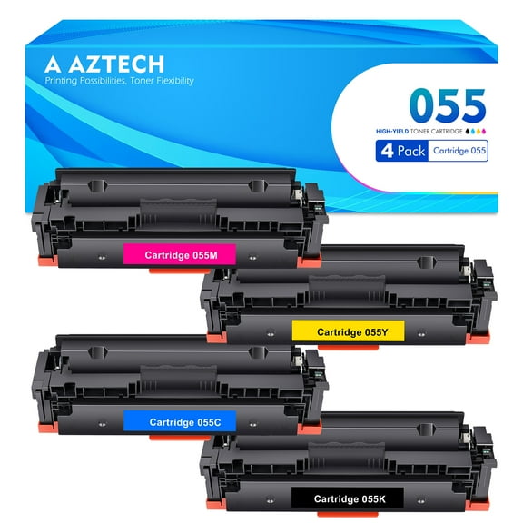 4-Pack 055 055H Toner Cartridge Compatible for Canon 055 with Chip imageCLASS MF741Cdw MF742Cdw MF743Cdw LBP663Cdw LBP664Cx MF746Cdw MF743 Printer (Black,Cyan,Magenta,Yellow)