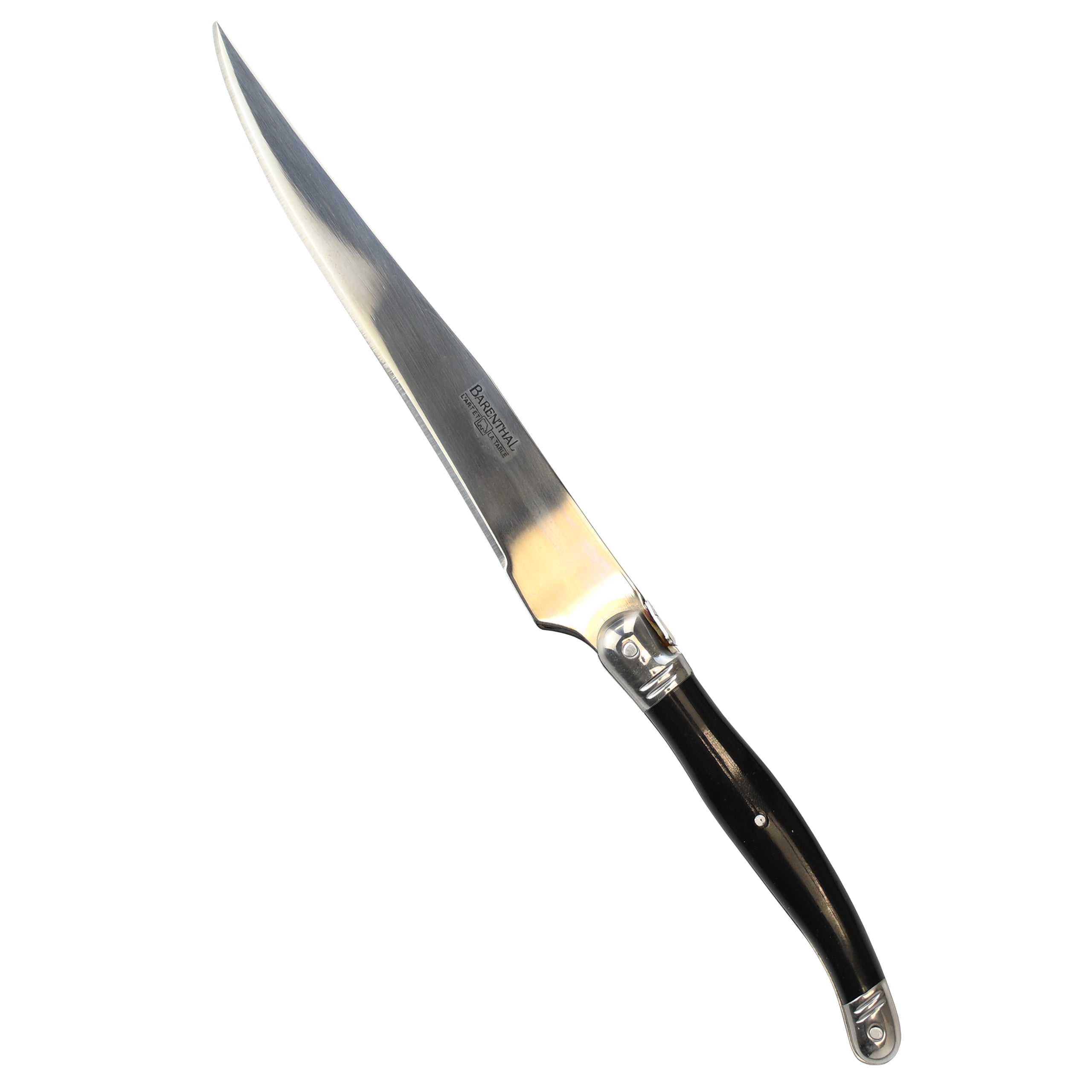 Barenthal Laguiole Inspired 2-pc. Stainless Steel Carving Fork and Knife Set with Black Wood Handles