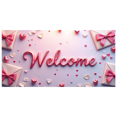 thumbnail image 1 of Welcome Decorative Banner with Roses and Hearts for Parties Events Celebrations Wedding Backdrop Party Decoration and Indoor Photography Background, 1 of 4