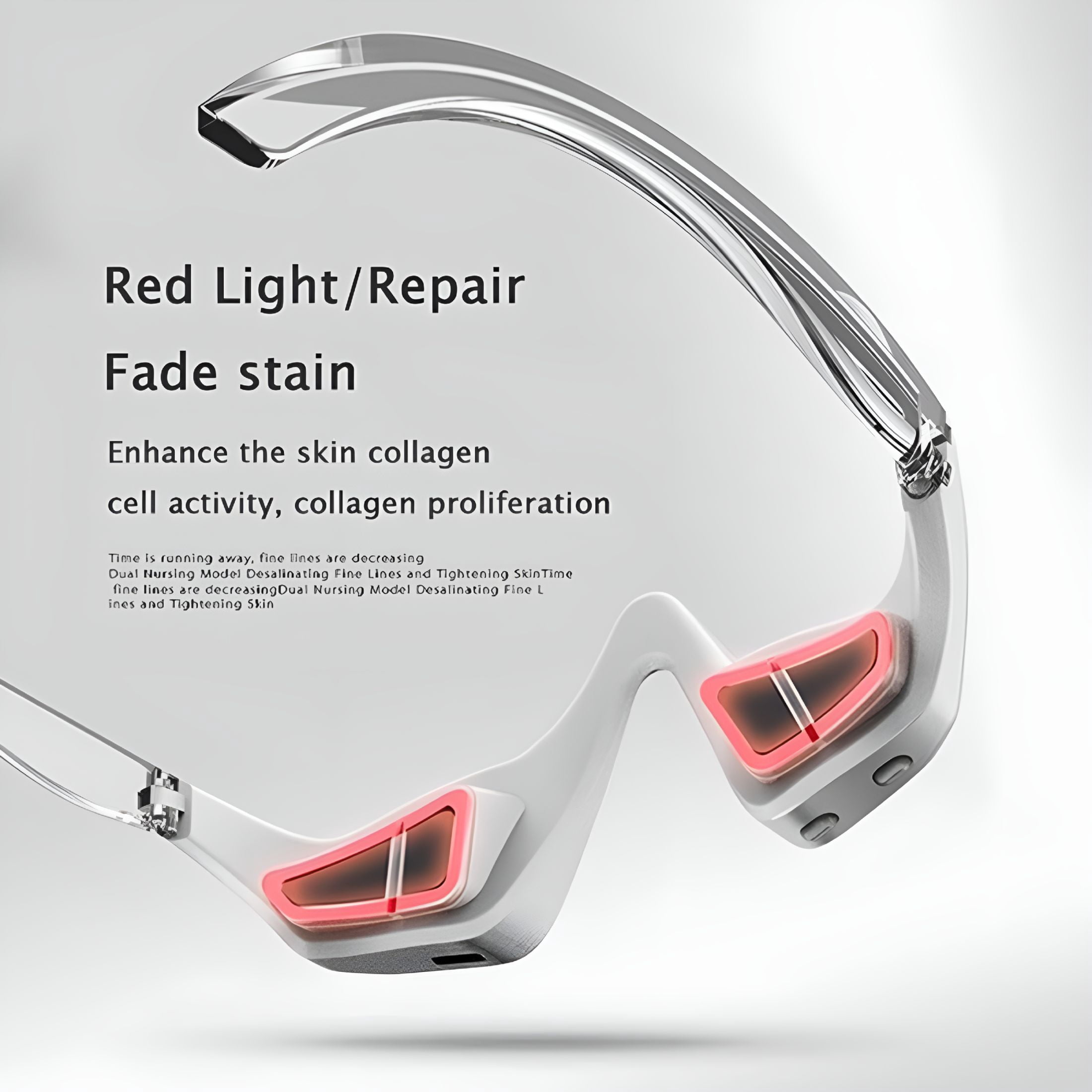 OITY Red Light Glasses Advanced Under-Eye Renewals Therapys Microcurrent Eye Beauty Device Diminishes Dark Circles and Wrinkles at the Source Eye Protection for Red Light Therapy