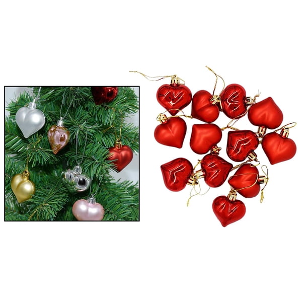 12 piezas de adornos para el día de San Valentín, adornos en apariencia de para suministros de decoración de fiestas, puertas, chimeneas, cortinas, rojo Macarena Adornos en forma de corazón