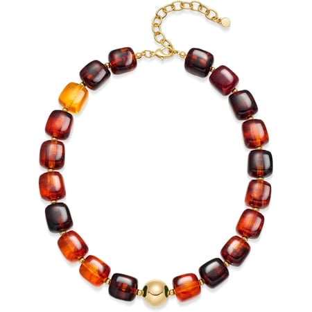 Colorful Beaded Choker Necklace for Women, Summer Beach Statement Resin Beads Necklace, Trendy Womens Summer Beach Jewelry Birthday Gifts for Vacation Holiday