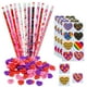 thumbnail image 1 of Set de papelería 4E Novelty para el Día de San Valentín para niños con 36 lápices, 36 gomas de borrar en forma de corazón y 104 pegatinas, 1 of 7