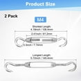 thumbnail image 3 of Uxcell 2-Pack Turnbuckle Hook and Hook, M4 Stainless Steel Heavy Turnbuckles Wire Rope Tension Adjustable Tension, 3 of 7