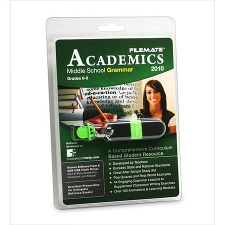 FileMate Academics Middle School Grammar 2010 2GB USB Drive Educational Software