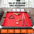 thumbnail image 4 of KFFKFF Pool Table, Compact 6.3 ft Billiards Table, Foldable and Space-Efficient, Set Comes with Balls,Cue Sticks,Chalks and Brush, Black Design with Red Cloth, Ideal for Family Game Room for All Ages, 4 of 9