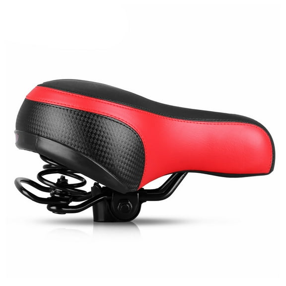 LEORX Lightweight Red Road Bike Saddle with Shock Absorbing Spring Suspension Comfortable Seat Pad