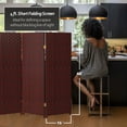 thumbnail image 5 of Red Lantern 4 ft. Short Woven Fiber Folding Screen - Red and Black - 4 Panel, 5 of 6