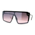 thumbnail image 3 of Retro Flat Top Shield Oversize Half Rim Rimless Sunglasses Black Gunmetal Burgundy Mirror, 3 of 4