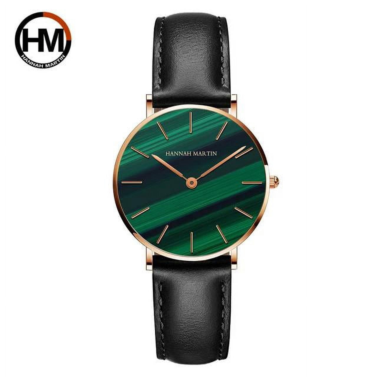 Hannah Martin high quality luxury women's watch fashion green malachite texture waterproof quartz watches for women dropshipping