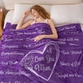 thumbnail image 4 of Joyfy Mother's Day Blanket Gifts, 50" x 60" Soft Flannel Birthday Gift for Mom from Daughter Son - Purple, 4 of 8