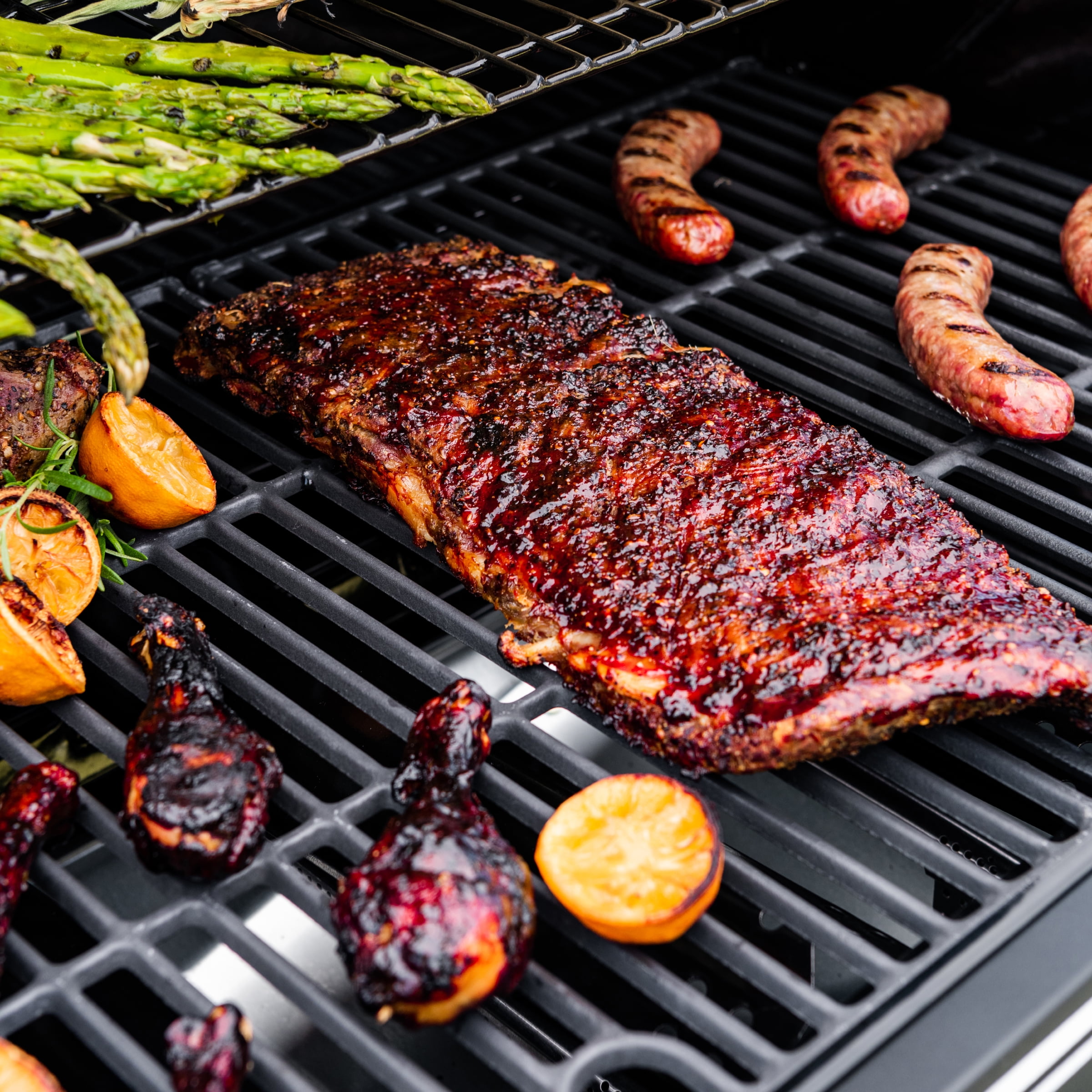 Expert Grill 4-Burner Gas Grill with Side Burner, Red