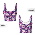 thumbnail image 3 of Sikiie cute rainbow mushroom Skull Print Strappy Sports Bra for Women Padded Push Up Sports Bra Athletic Running Sports Bra Workout Bra Yoga Bra, 3 of 5