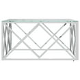 thumbnail image 3 of vidaXL Coffee Table 31.5"x31.5"x15.7" Stainless Steel and Glass, 3 of 5