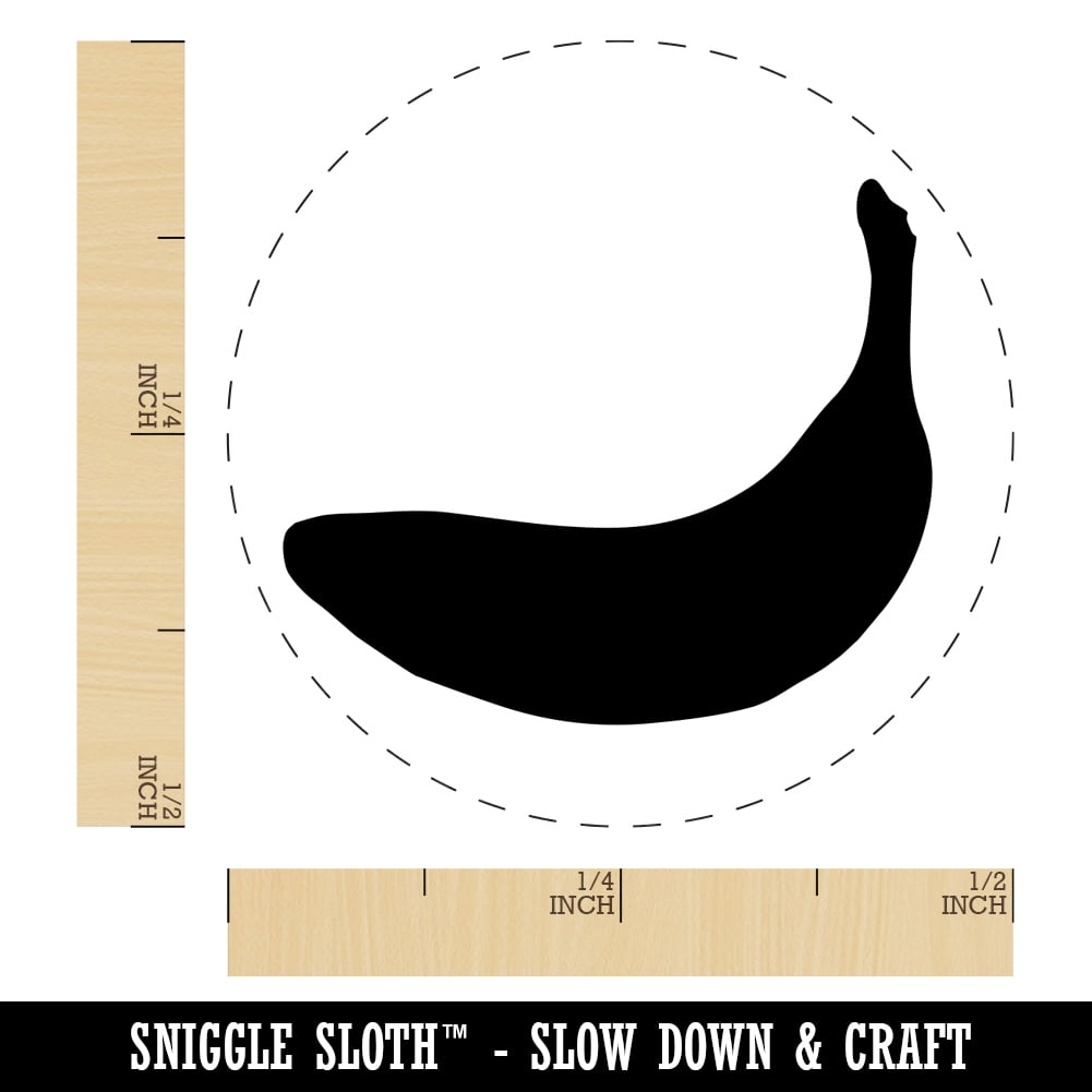 Banana Fruit Self-Inking Rubber Stamp Ink Stamper - Dry Pad (No Ink) - Mini 1/2 Inch