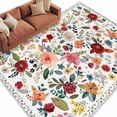 thumbnail image 6 of Watercolor Flowers Area Rug 5x7 Washable Rug Non Slip Farmhouse Spring Floral Botanical Large Area Rug Soft Stainresistant Indoor Floor Carpet for Living Room Bedroom Home Office Dining Room Nursery, 6 of 8