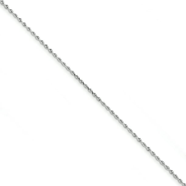 10K Or Blanc 2.00mm Diamant Coupe Quadruple Corde Chaîne Bracelet 7 Pouces