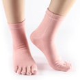 thumbnail image 5 of relayinert Chaussettes Hautes à Cinq Orteils en Coton Extensible Chaussettes de Sport Solides Roses 1ensemble, 5 of 5