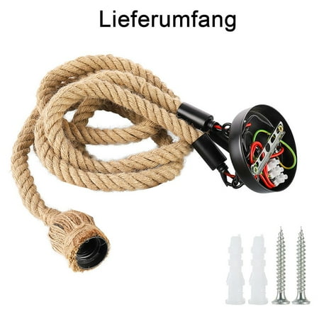 

1m 1 head LED industrial chandelier retro hemp rope ceiling lamp (without light