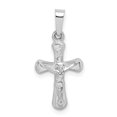 thumbnail image 1 of Quality Gold XR1656 14K White Gold Polished Inri Rounded Crucifix Pendant, 1 of 1