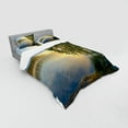 thumbnail image 2 of Ambesonne Tree Bedding Set 4 Pcs, Sunny Misty Lake Summer, Queen, Fern Green Pale Blue, 2 of 2