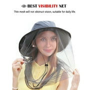 Anti-Mosquito Mask Hat Net Mesh Head Face Protector, IC ICLOVER Insect Bee Mosquito Bug Resistant Sun Hat Safari Hat Without UV Protection for Travel Camping Pasture, Gray