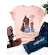 thumbnail image 1 of Camiseta de manga corta para mujer, ropa con estampado de árbol de gato encantador, camisetas gráficas básicas de moda de Año Nuevo, 1 of 5