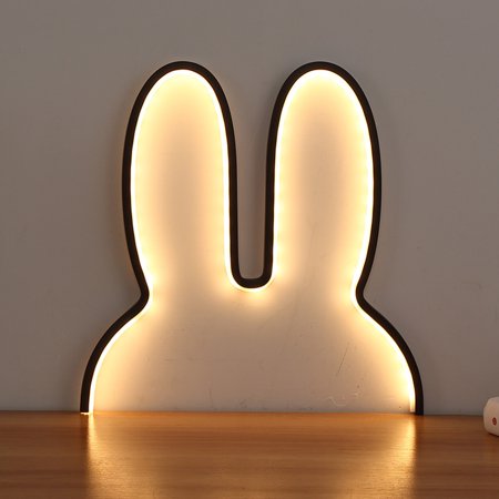 

for Creative Rabbit for Head Shape LED Night Light Home Bar Club Decorative Colo