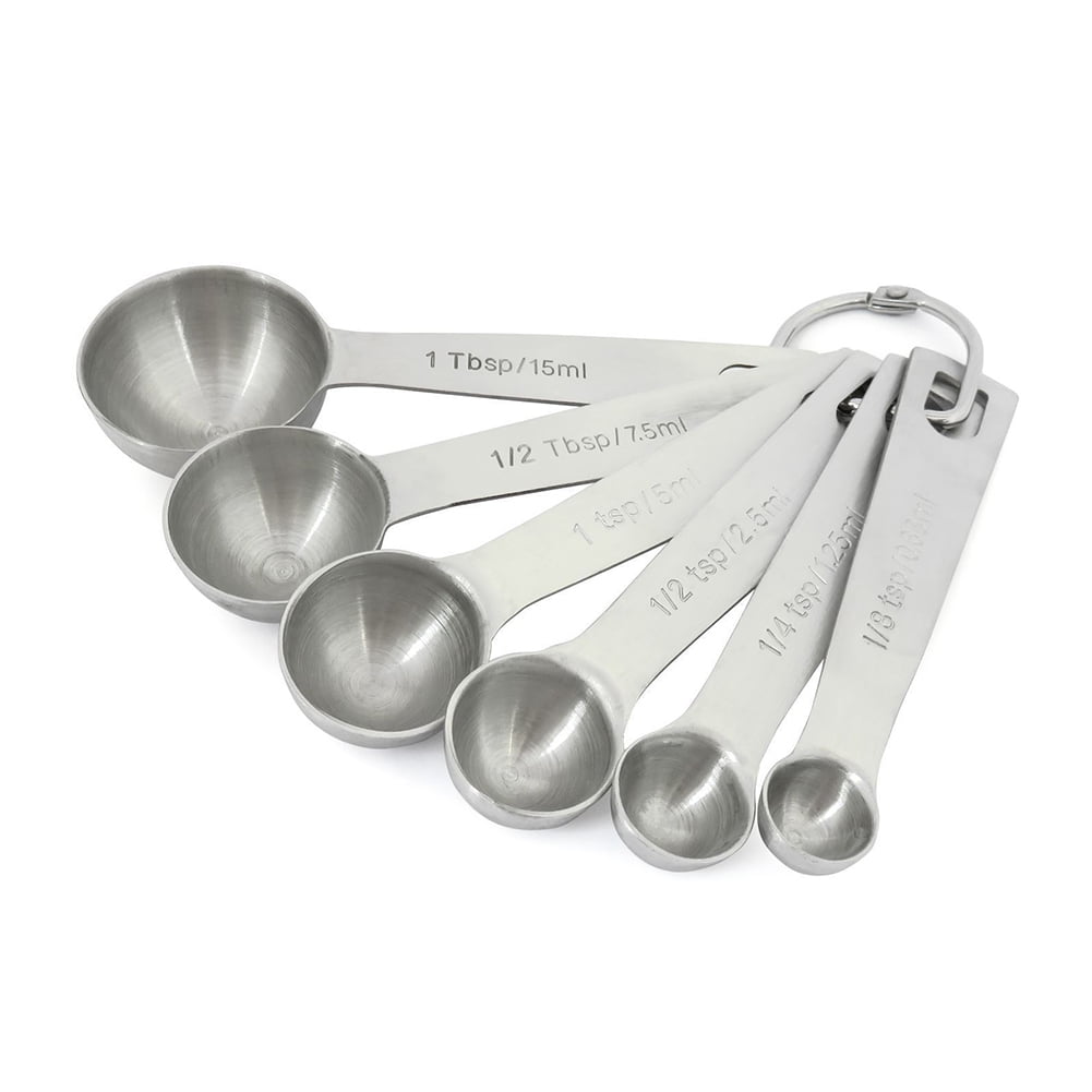 6Pcs Blue Kitchen Cooking Measure Cups Spoons Set Measuring Food Coffee Tea 
