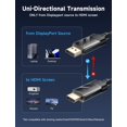 thumbnail image 3 of Cable DisplayPort a HDMI JSAUX, 4K, 60 Hz, 1 m, trenzado de nailon, 3 of 7